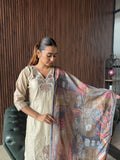 NUDE ELEGANCE EMBROIDERED SUIT SET