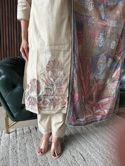 NUDE ELEGANCE EMBROIDERED SUIT SET