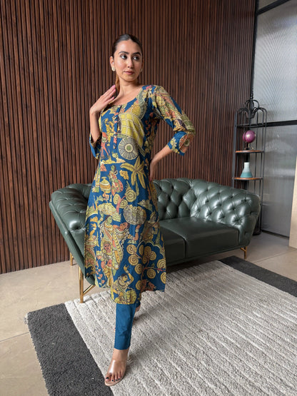 MULTICOLOR FLORAL PRINTED KURTA