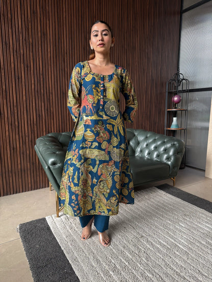 MULTICOLOR FLORAL PRINTED KURTA