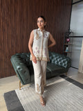 IVORY EMBROIDERED SLEEVELESS COORD SET