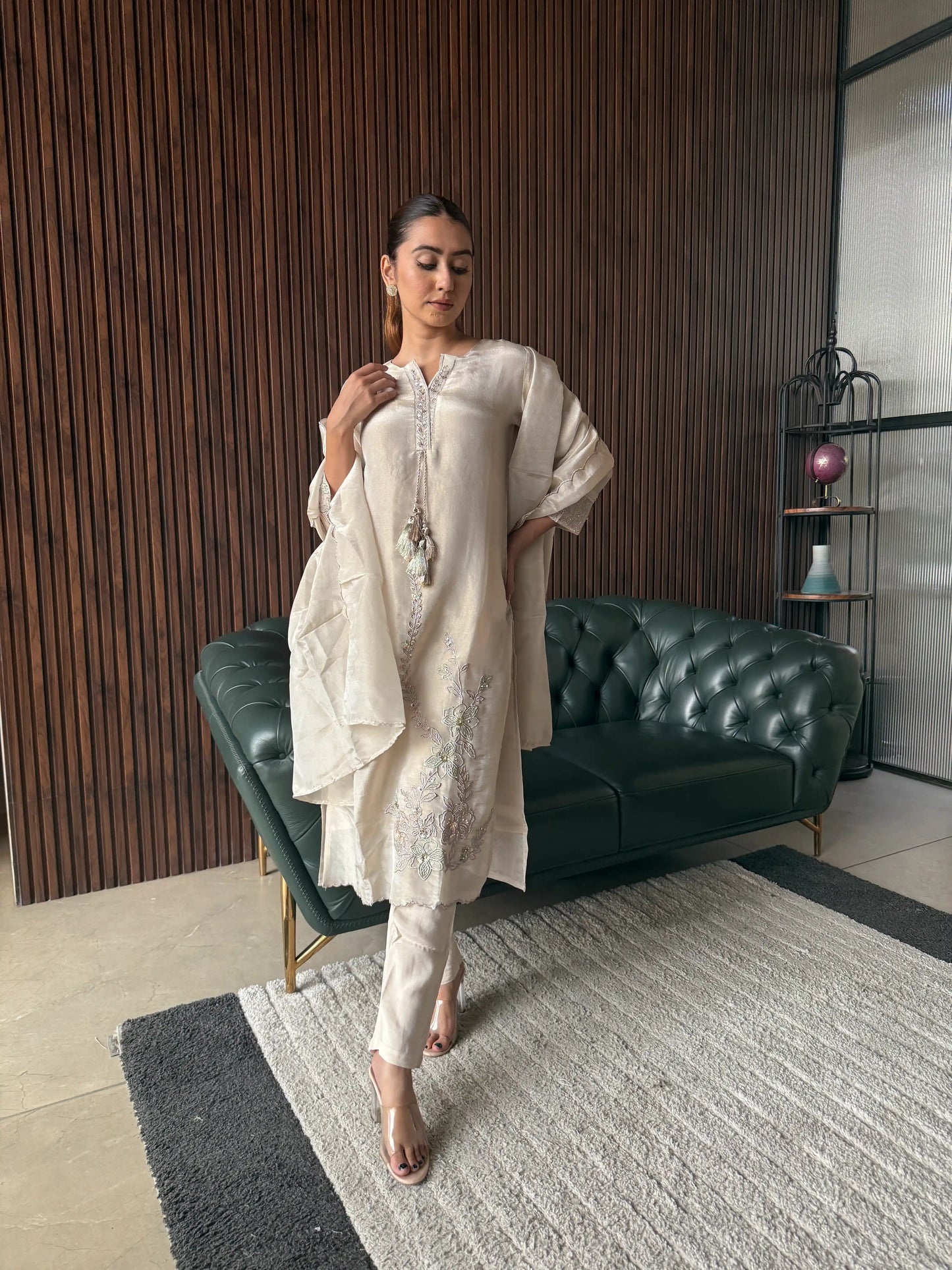 IVORY GRACE EMBROIDERED SUIT SET