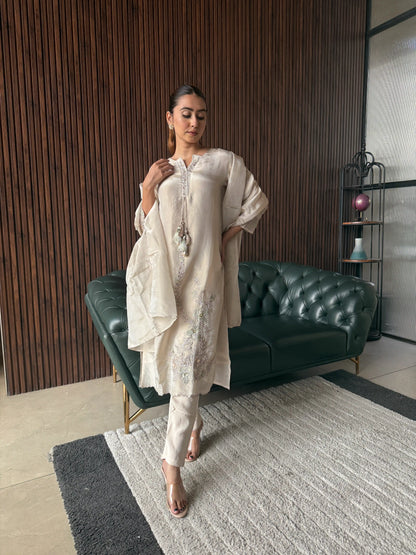 IVORY GRACE EMBROIDERED SUIT SET