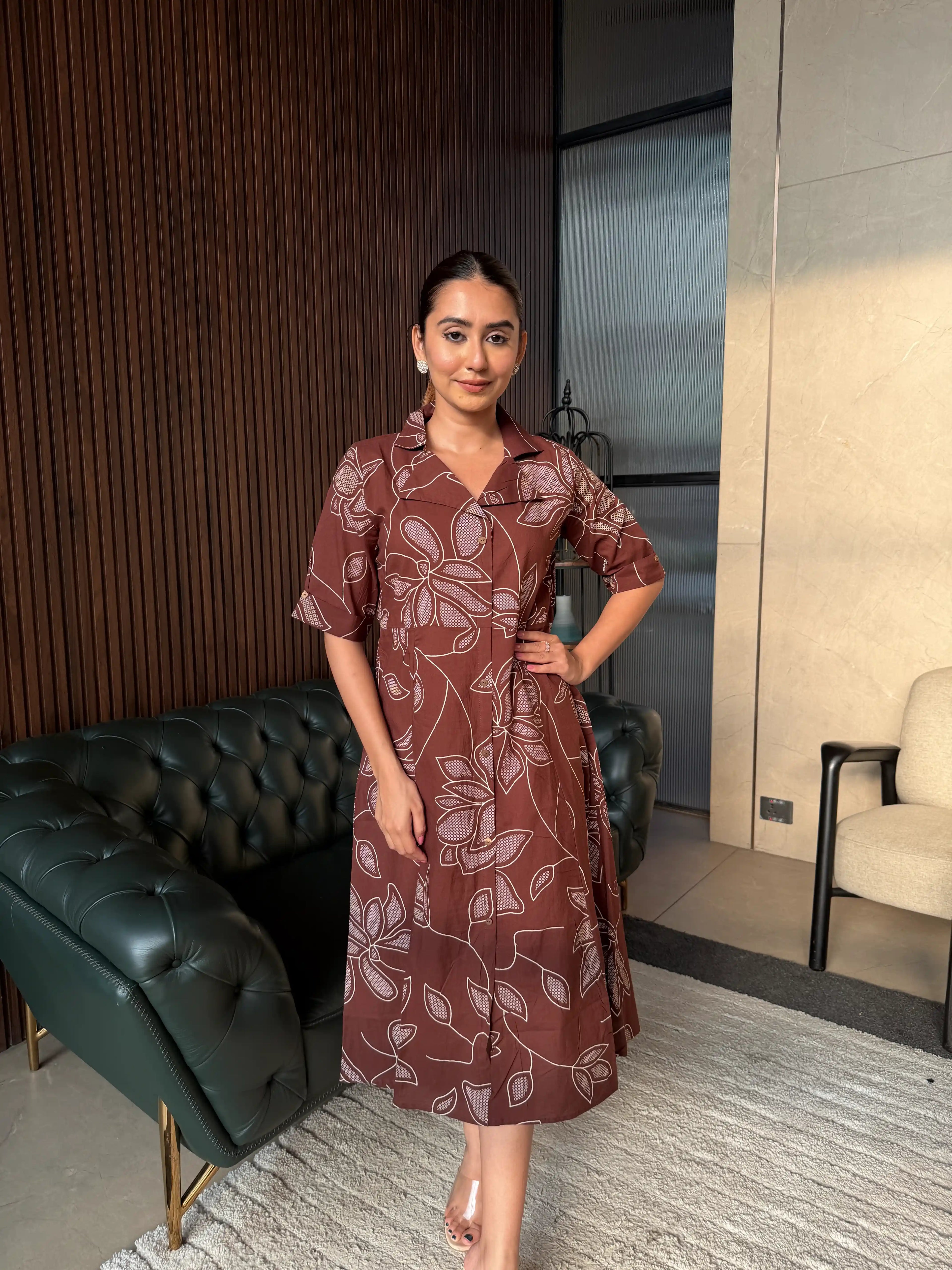 COCOA PRINTED SHIRT DRESS