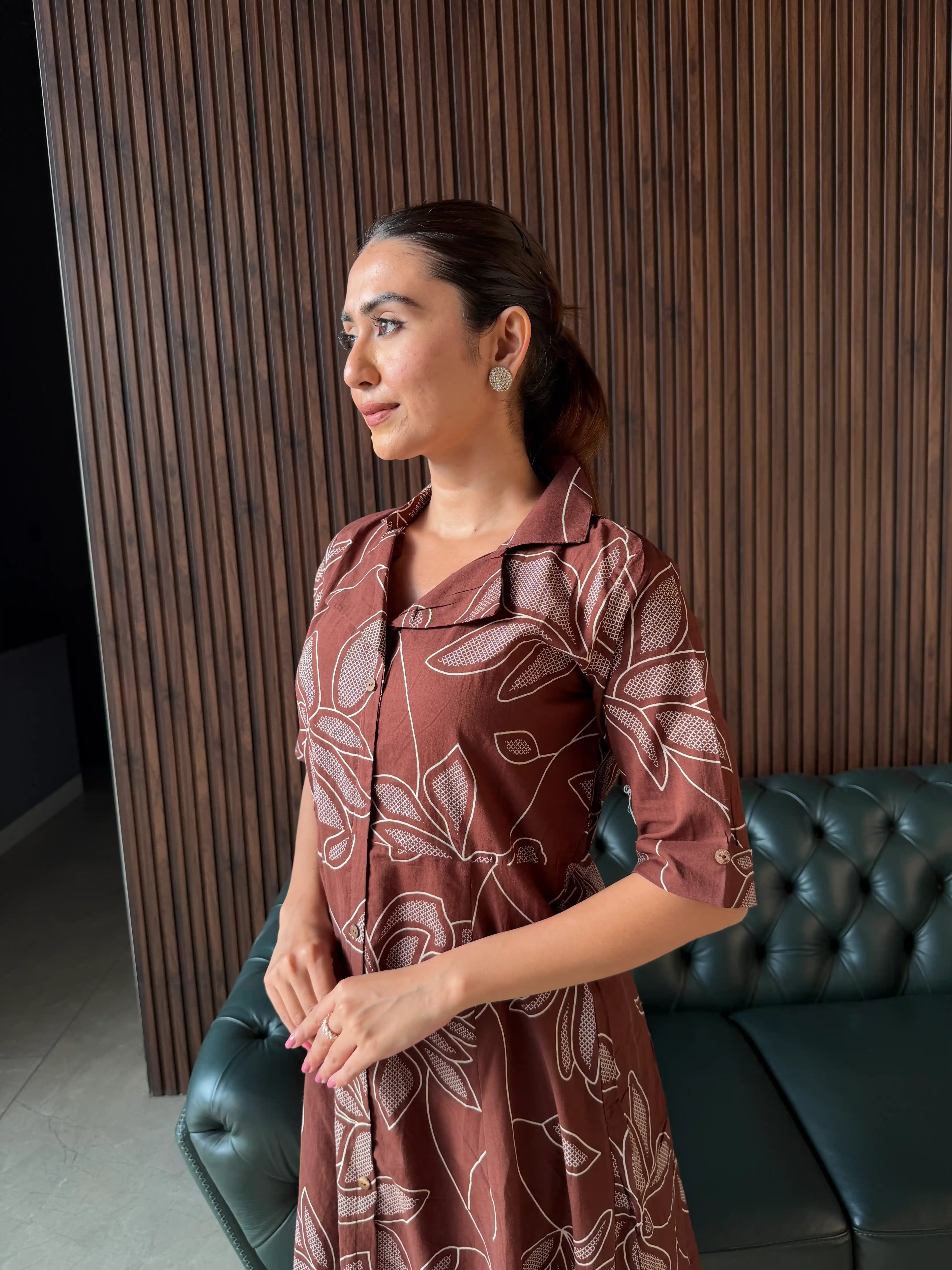 COCOA PRINTED SHIRT DRESS