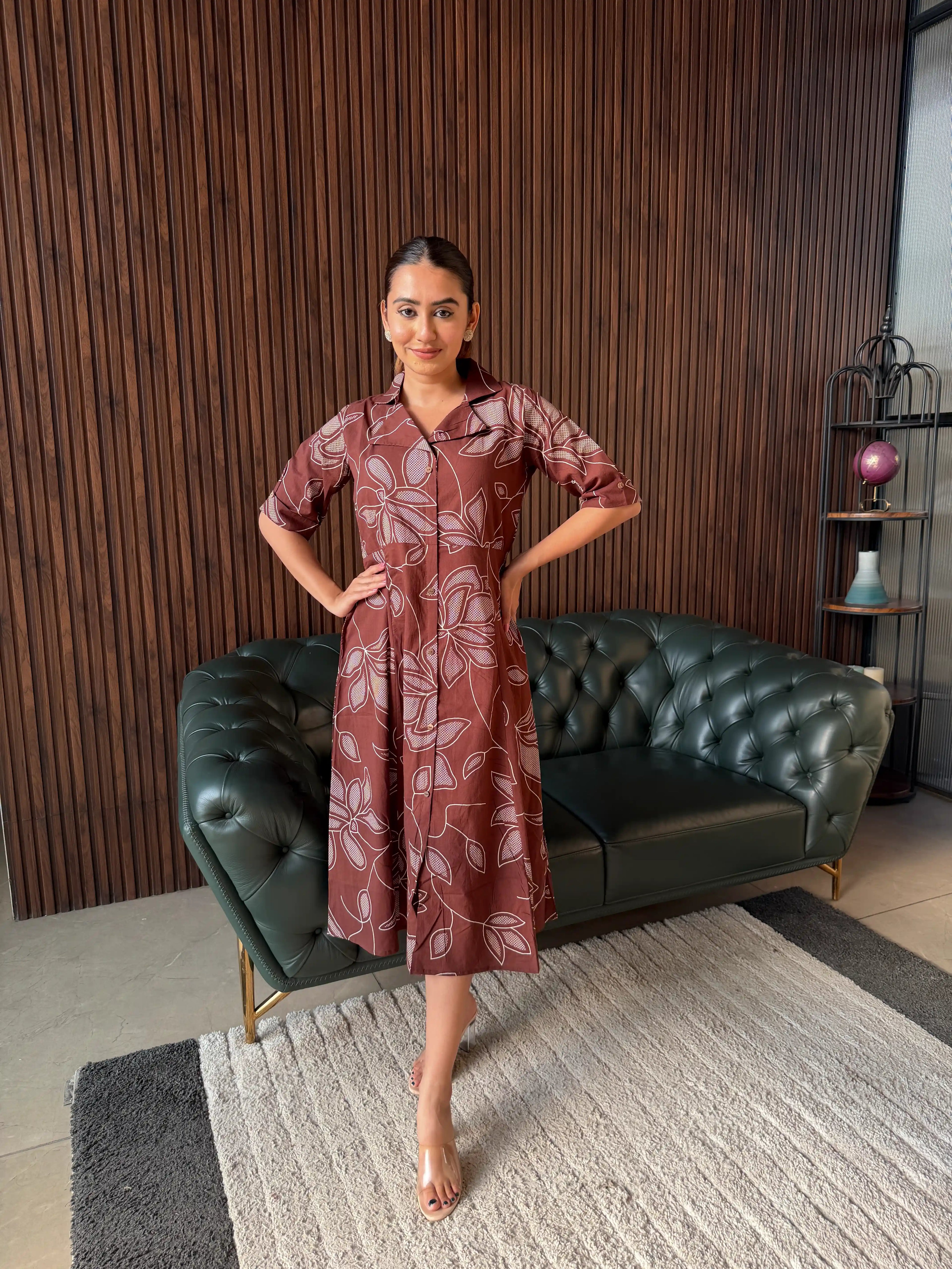 COCOA PRINTED SHIRT DRESS