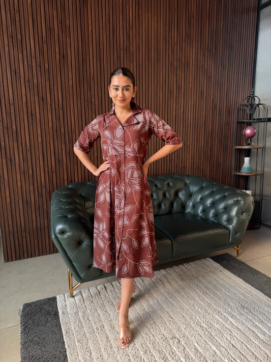 COCOA PRINTED SHIRT DRESS