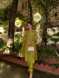GREEN EMBROIDERED KURTA SET WITH DUPATTA