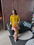 YELLOW PRINT INDO WESTERN