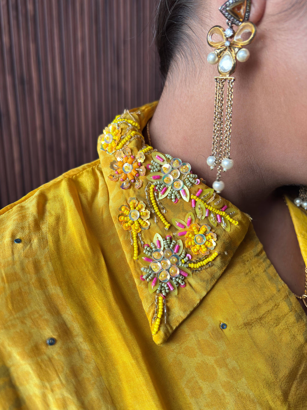YELLOW PRINT INDO WESTERN