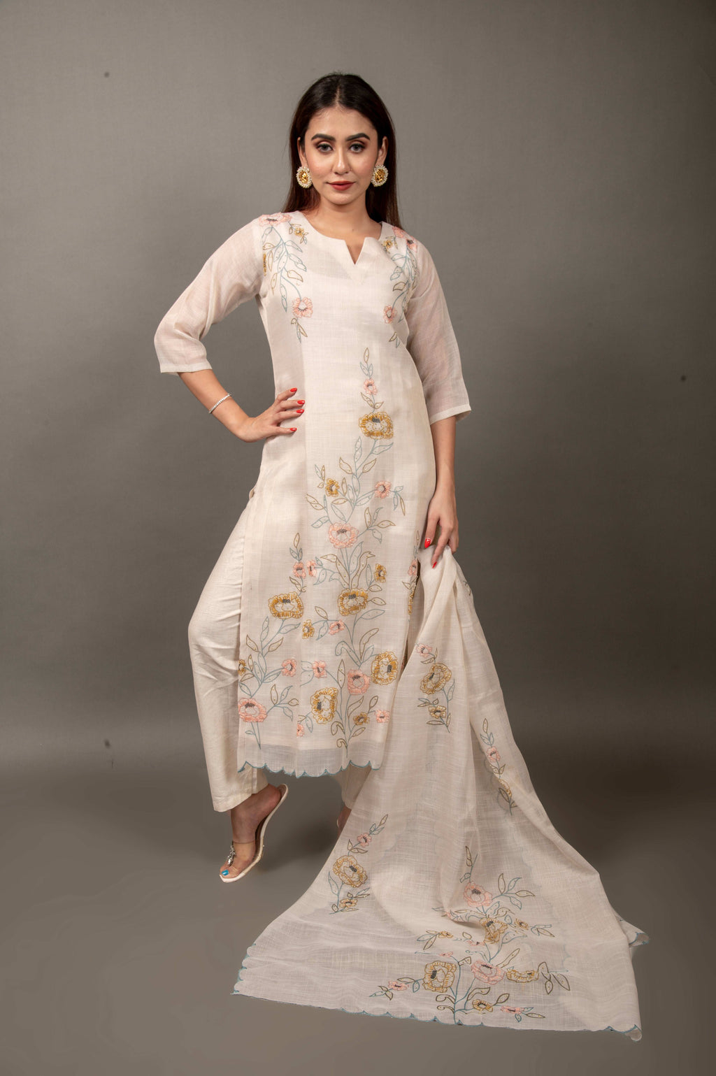 THREADED ELEGANCE- KURTI DUPATTA
