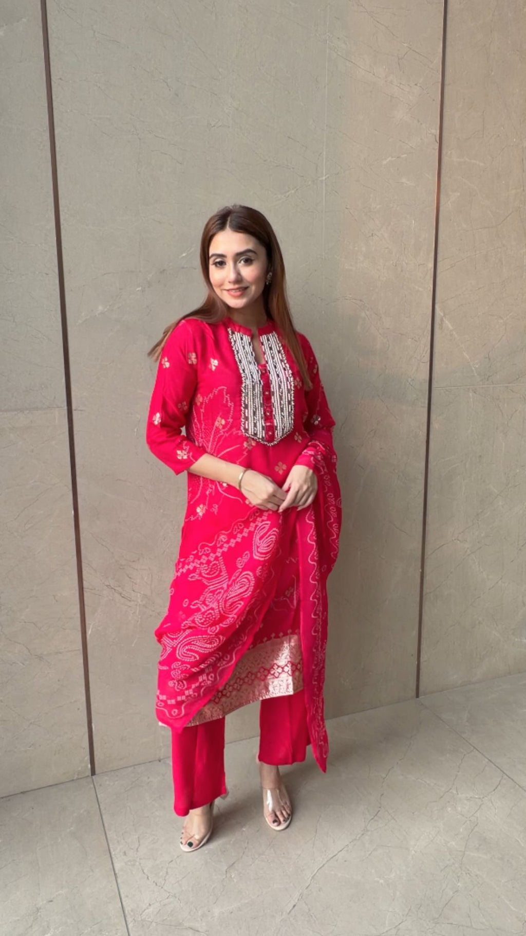 PINK KURTI SET