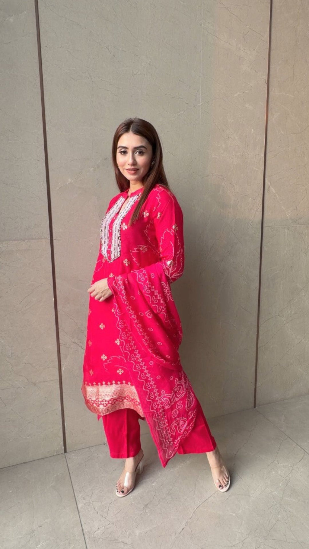 PINK KURTI SET