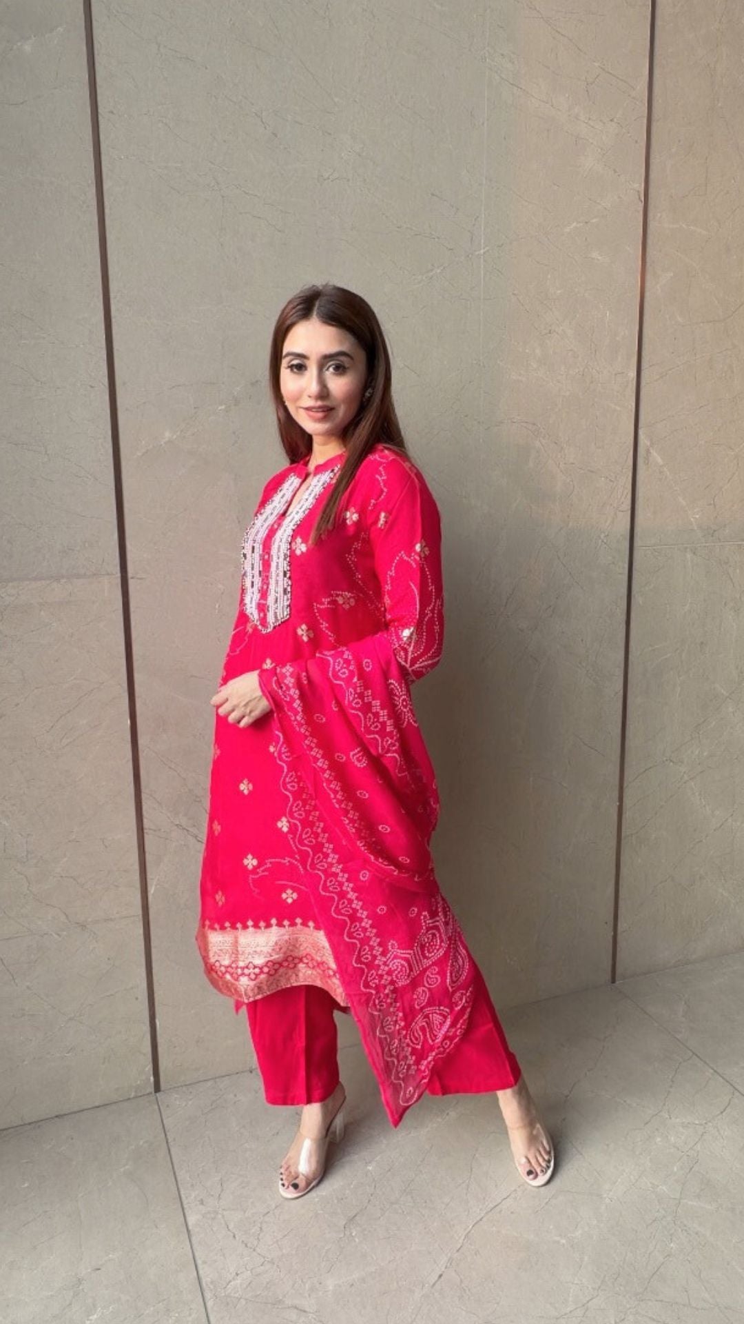 PINK KURTI SET