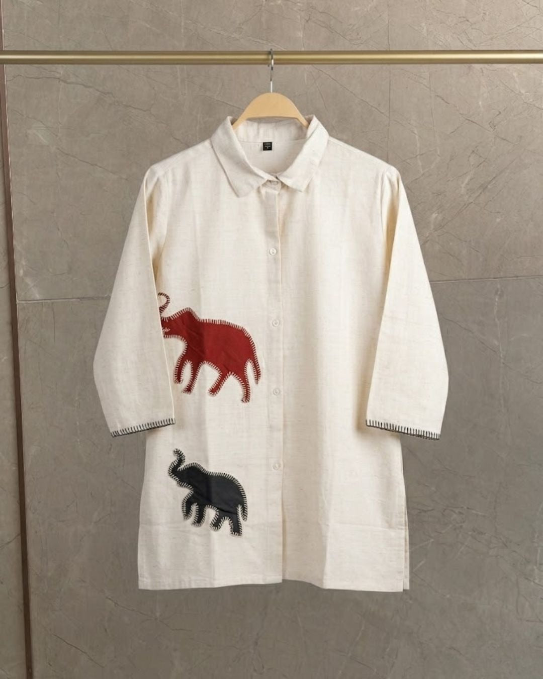 IVORY WILD MOTIF SHIRT